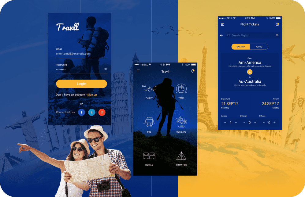 Travll app is designed for tourists or travelers. At Silicon, we build tailored apps for tour & travel industry that people can use to plan trips.