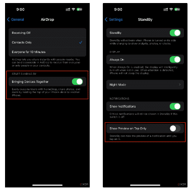 New Icon and Toggles in the Settings app